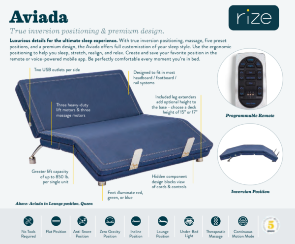 Rize Aviada Adjustable Bed base