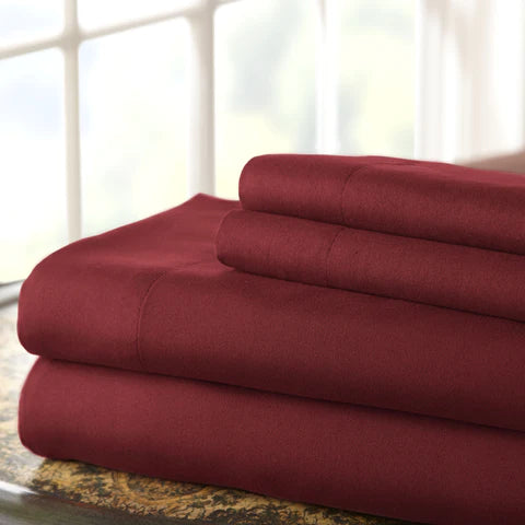 Red microfiber fabric sheet sets